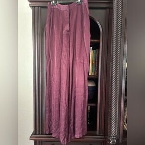 Zara Deep Burgundy Silky Pants